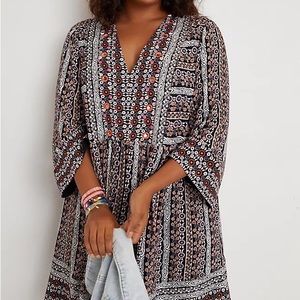 Anthropologie Maeve Naomi Embroidered Tunic Dress